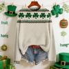 LXF-YT52 Saint Patrick's Day Fair Isle Pullover Sweater - Long Sleeve, Spring and Autumn Fashion.