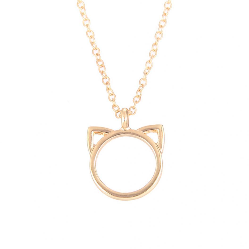 

Fashion Cat Ear Animal Shape Pendant Sweater Chain Necklace Jewelry Party золотистый