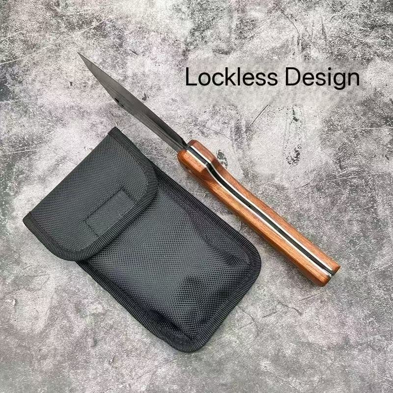 Portable Rosewood Handle, Two-purpose Folding Kitchen Knife for Chopping and Cutting, Thick, Sharp, Forged and Durable