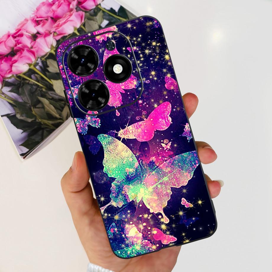 For Tecno Spark Go 2024 Cover Case Ultra Slim Soft TPU Bumper Shell On Infinix Hot 40i Hot 40 Pro Hot40 Fundas Painting Cartoon