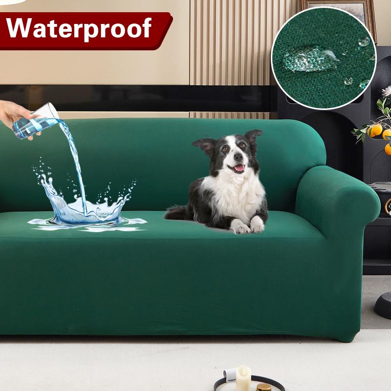 Housse de canapé extensible résistante à l'eau 1/2/3/4 places Housse de canapé en forme de L Housse de canapé universelle Protection de meubles Housse 1 pièce