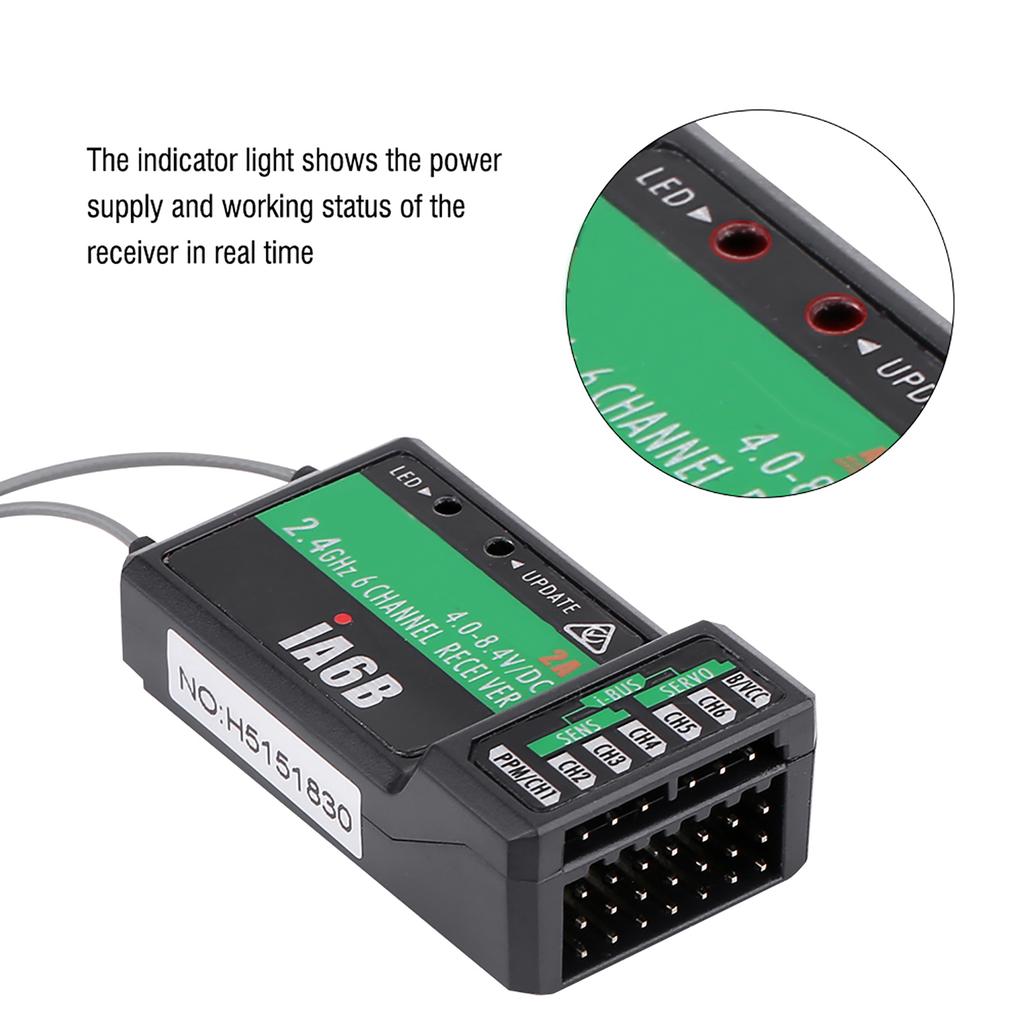 Flysky FS‑IA6B IA6B 2.4G 6CH RC Receiver PPM for FS‑I6X FS‑I6S I8 RC Transmitter