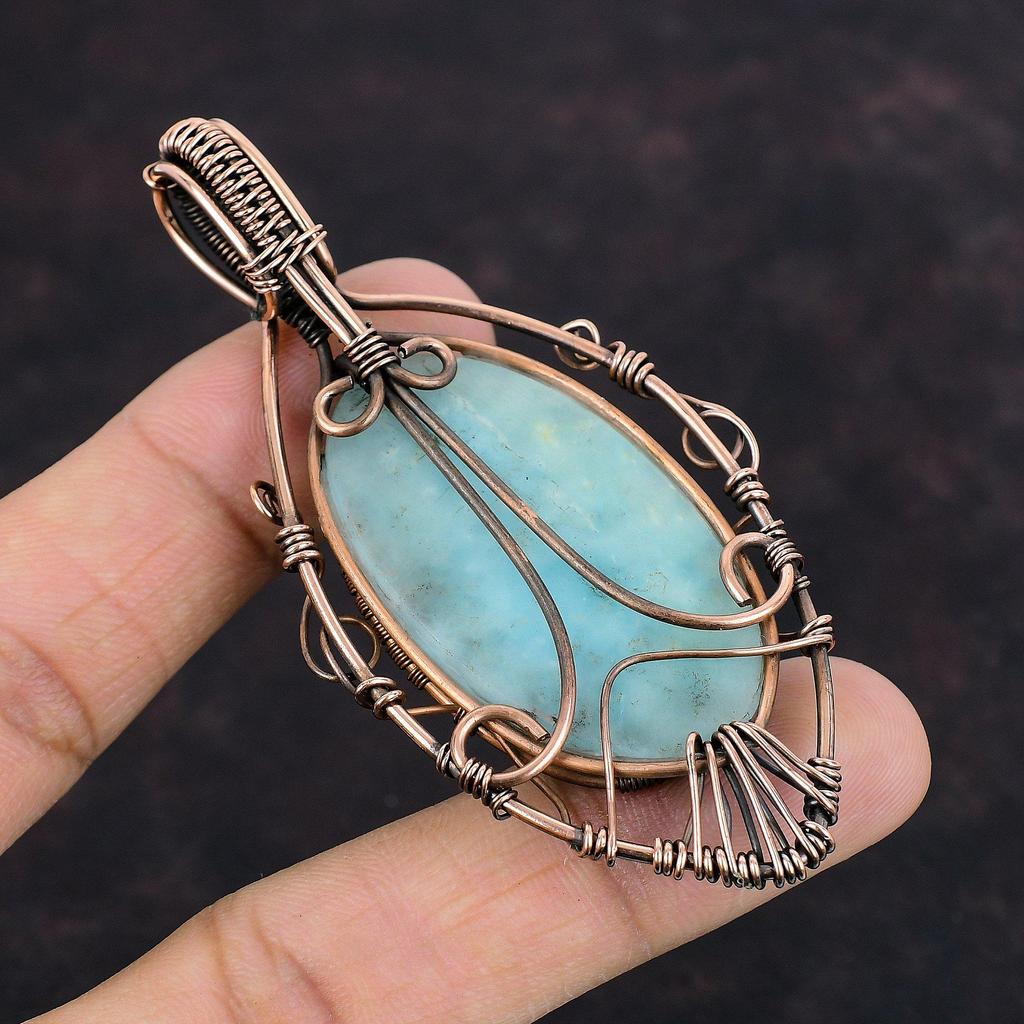 Tree Of Life Hemimorphite Pendant Copper Wire Wrapped Pendant Handmade Gemstone Jewelry Gift For Mom Copper Wire Wrap Jewelry Healing Stone
