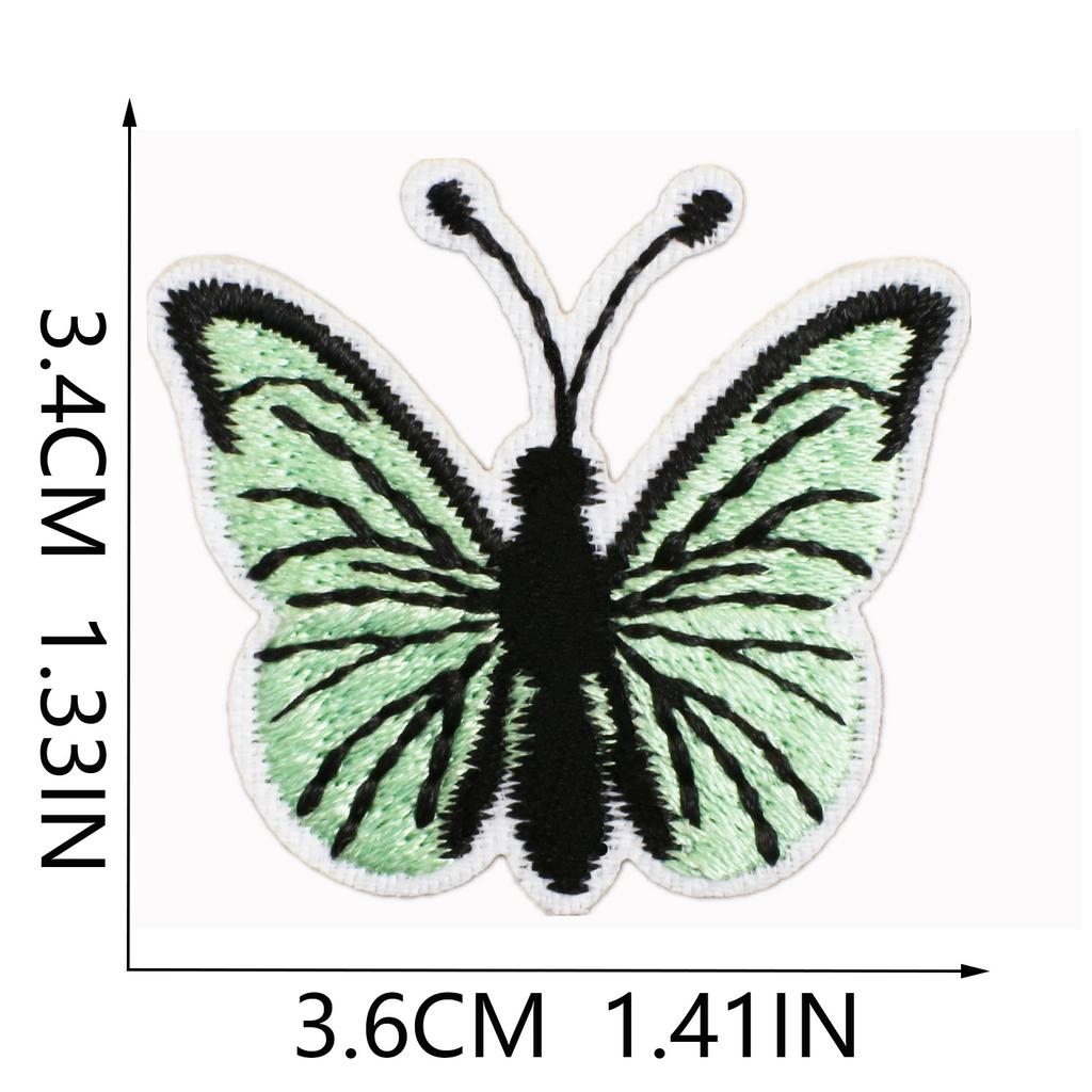 Butterfly World Embroidery Cloth Sticker Colored Flower Butterfly Computer Embroidery Label Clothes Decorative Patch Sticker Blue Butterfly