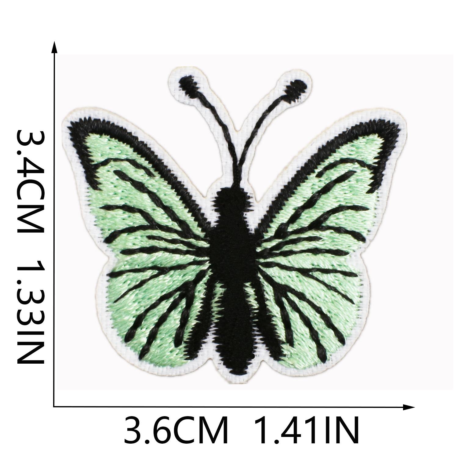 

Тканевая наклейка с вышивкой Мир бабочек Цветы и бабочки Компьютерная вышивка Наклейка для декора одежды Синяя бабочка No. 12_3 pieces