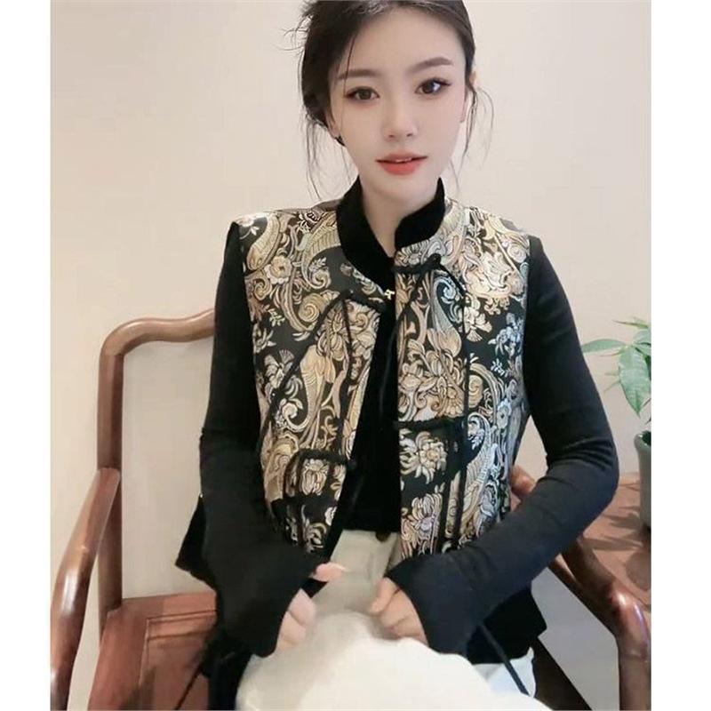 

Antique vest 2025 new unique and chic super good-looking retro vest embroidered top 3XL [recommended 138-75 kg]