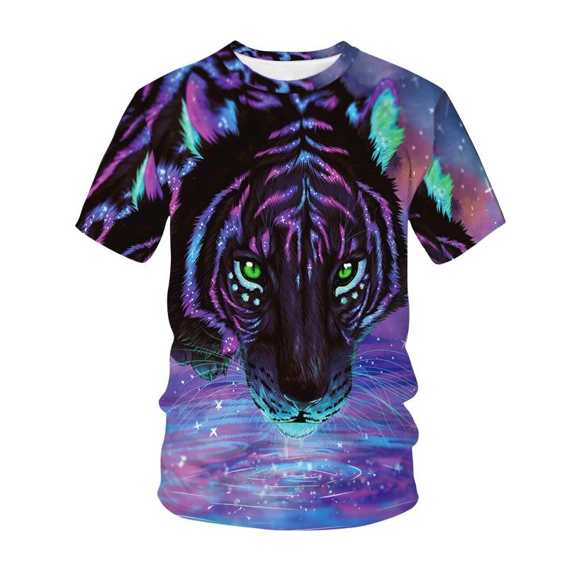 2023 New T-shirt Animal Tiger 3D Printed Kids T Shirt Fashion Casual Cartoons T-shirt Boys Girls Children T Shirts Tops Clothing