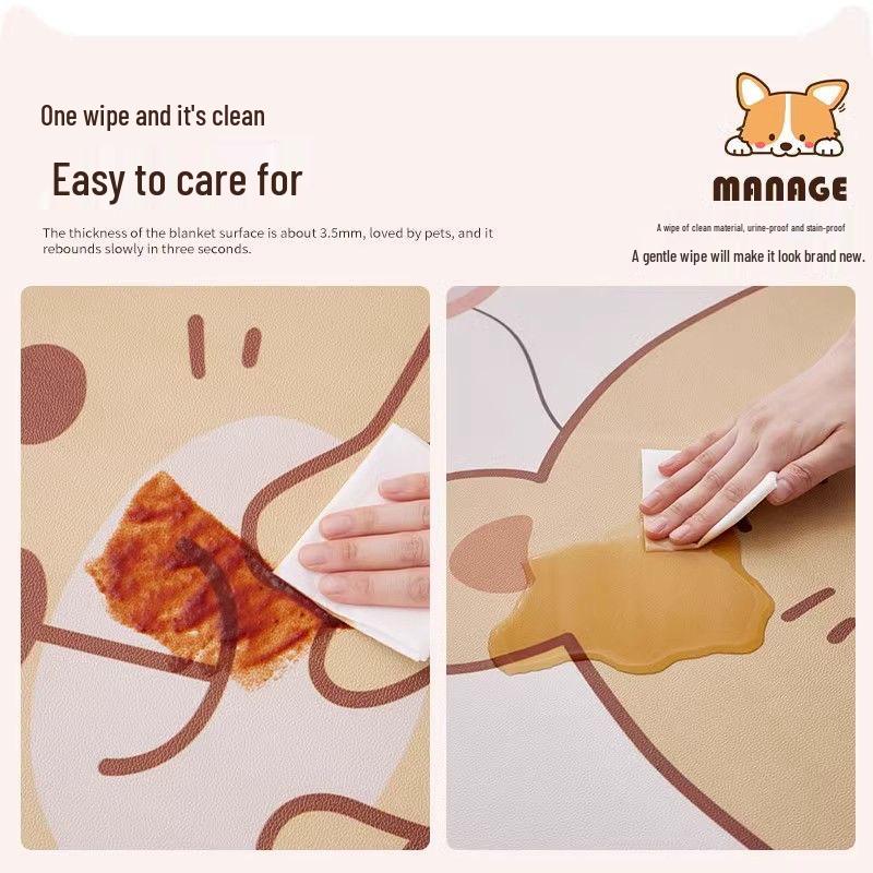 Simple Solid Color Waterproof Pet Mat - Anti-Slip, Easy Clean, Anti-Urine Floor Mat