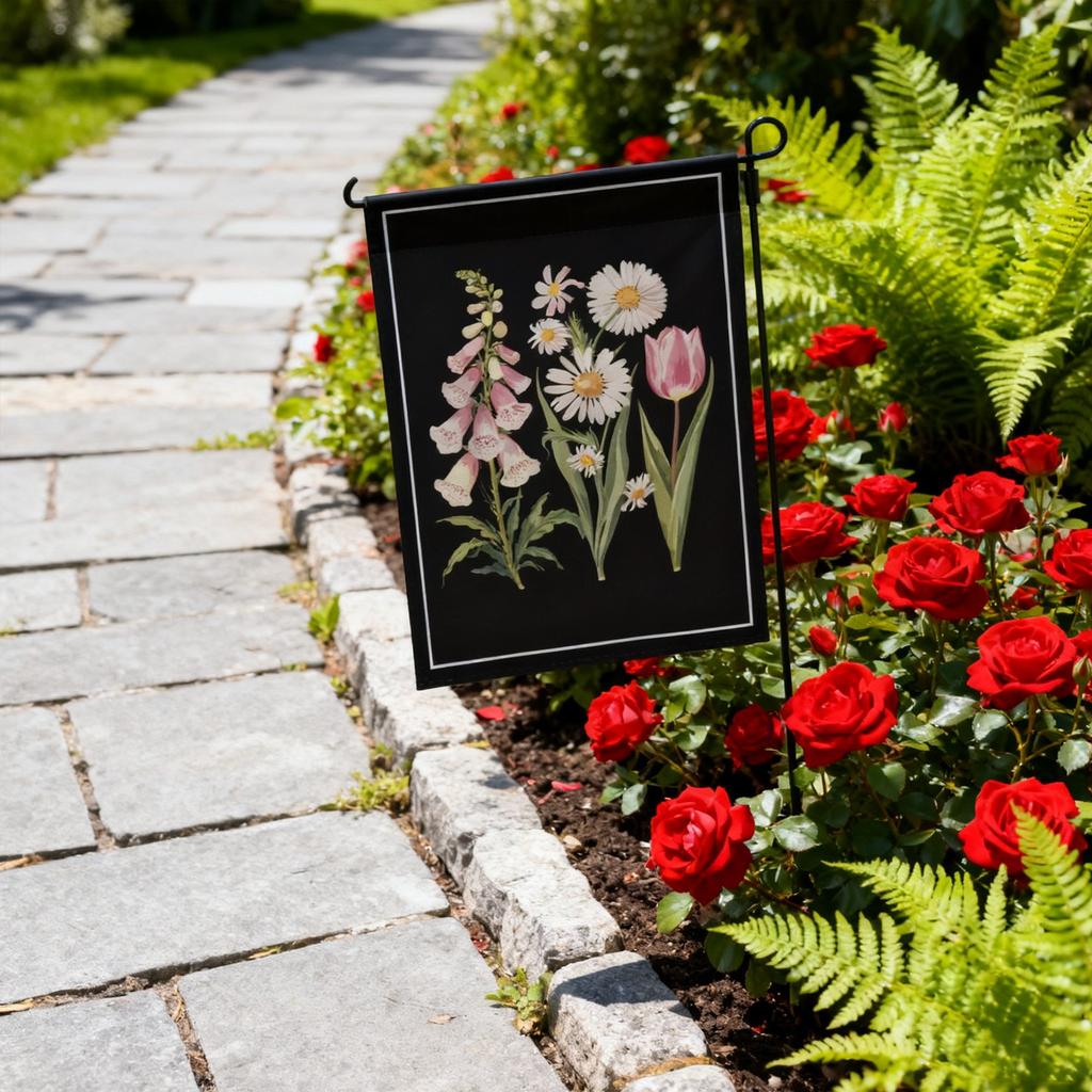 Us Vintage Floral Plant Foxglove Flower Yard Flag 12x18 One SizeVintage Garden Flags One Size Double Sided For Porch