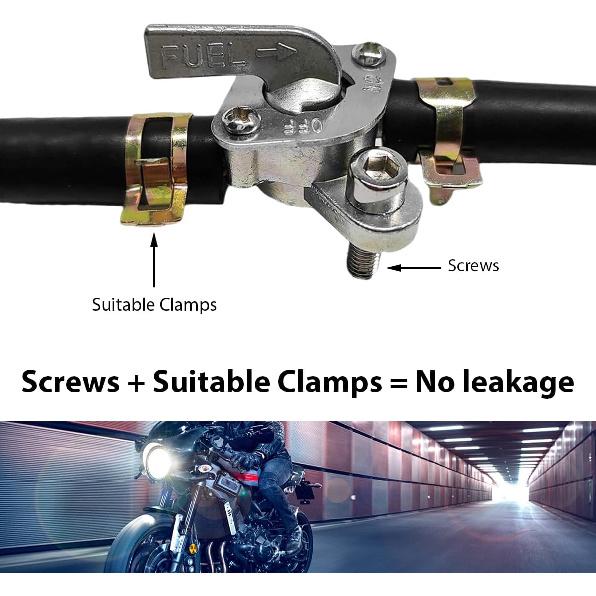 2 PCS Inline Fuel Tank Tap Valve, 6Mm Motorcycle Inline Fuel Petcock Shut Off Valve, Gas Fuel Tank Tap On-Off Switch For 50/70/90/110/125/140/150Cc