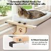 Adjustable Cat Window Perch, Soft Fleece Hammock Bed with Secure Wall/Ceiling Mount, Paw Print Design for Indoor Cats Relaxation