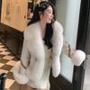Imitation Fox Fur Coat Women Autumn Winter Fashion Short Add Cotton Thick Warm Suede Overcoat Female Slim Outwear