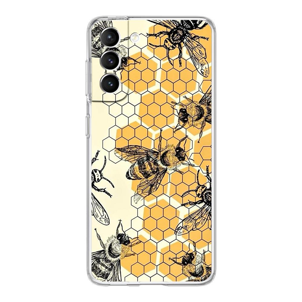 Phone Case For Samsung Galaxy S25 S24 S23 FE S22 Ultra S20 S21 5G S10 Plus S10E Soft Clear Cover Bee Honey