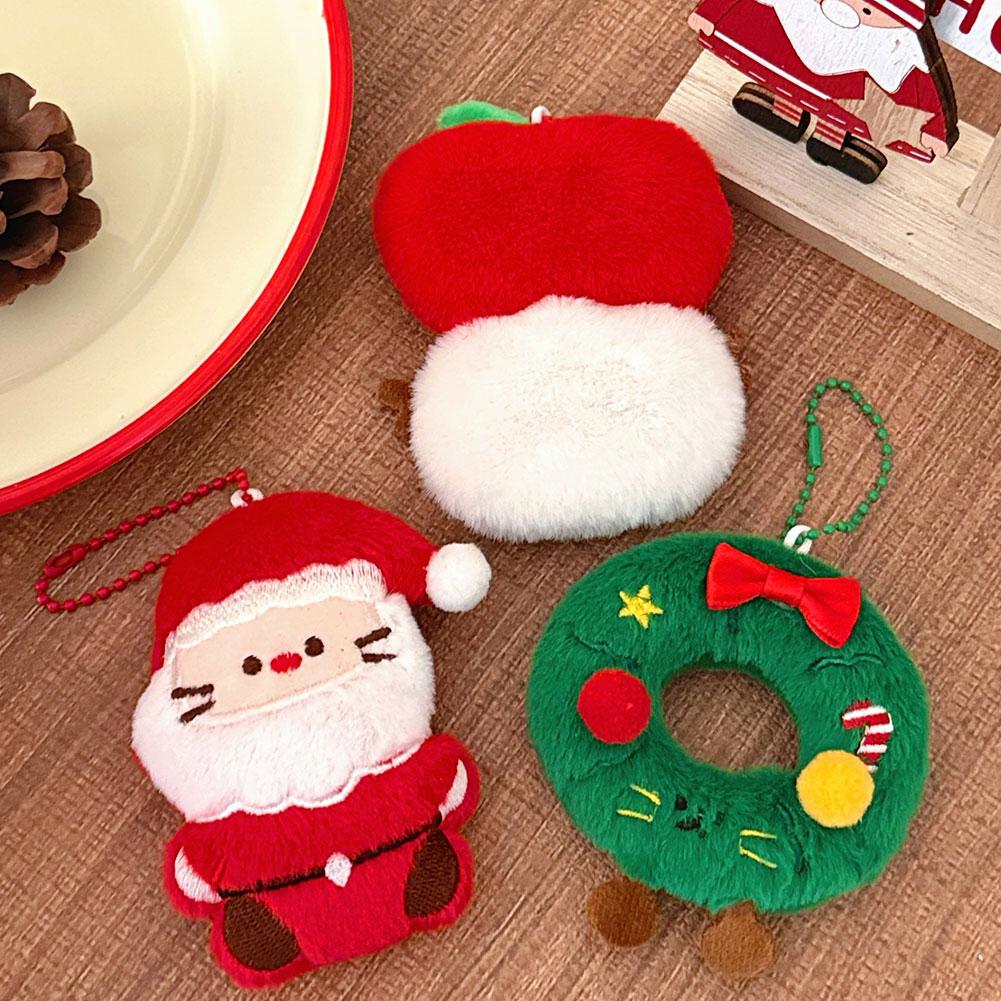 Cute Christmas Plush Doll Pendant Versatile Backpack Pendant Keychain Doll Pendant Santa Claus Elk Pendant Ornament Gifts