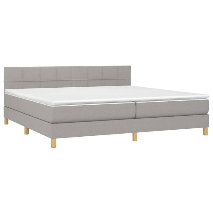 Maison Exclusive - Sommier à lattes de lit avec matelas Gris clair 200x200cm Tissu