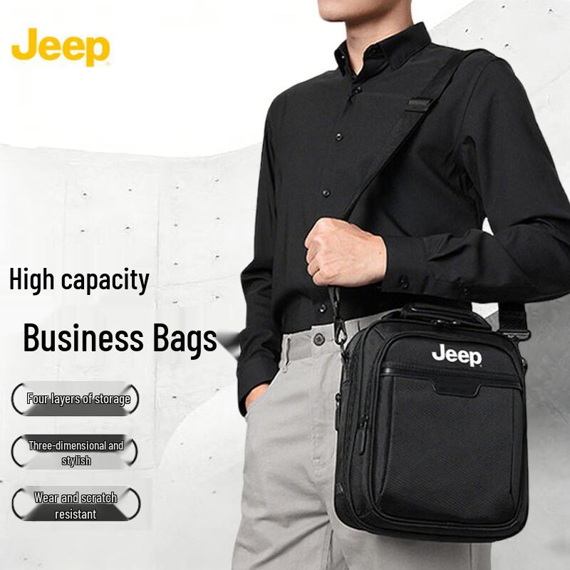 JEEP Men's Nylon Multi-Compartment Commuter Shoulder Bag