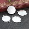 10pcs 20mm Inner Size Classic 5 Colors Plated One Sided Double Hanging Simple Style Cabochon Base Setting Charms Pendant