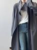 Women's Retro Style Mid-Length Cotton Trench Coat with Stand-Up Collar