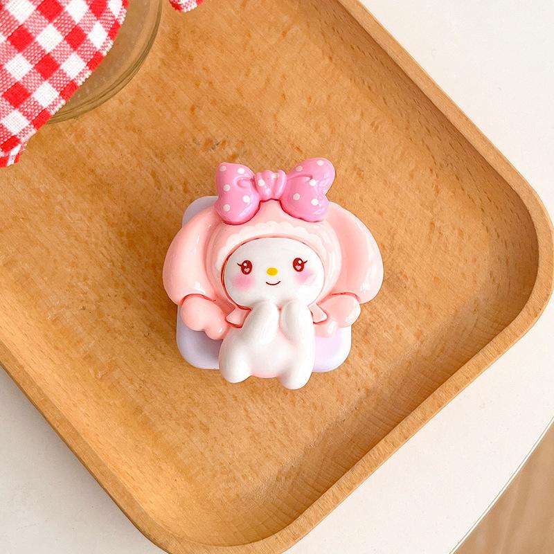 Cartoon Flip Mirror Puppy Mobile Phone Airbag Bracket Back Sticker Kt Cat Devil Makeup Mirror Portable Cute Mirror Sticker