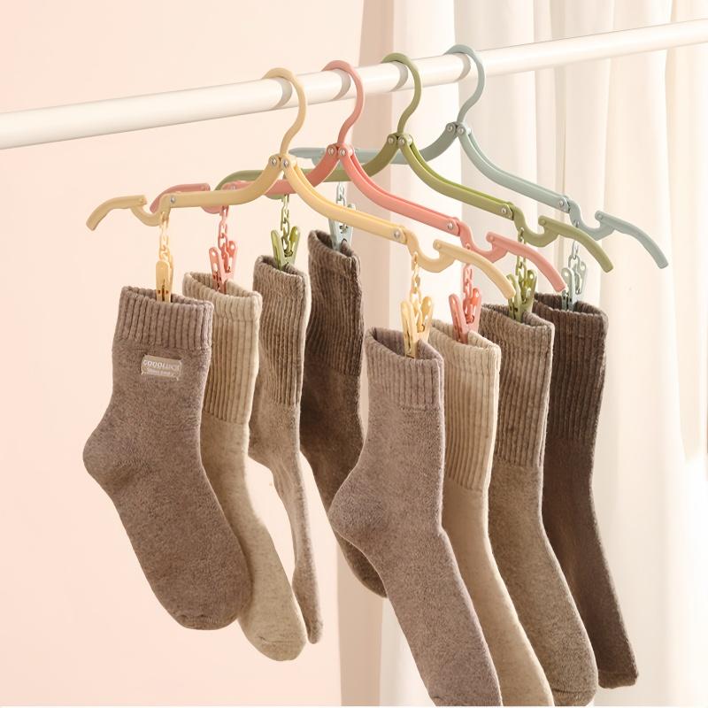 4Pcs Foldable Multifunctional Travel Hanger, Detachable, Can Be Used To Hold Small Items Such As Socks, Underwear, Towels, Etc