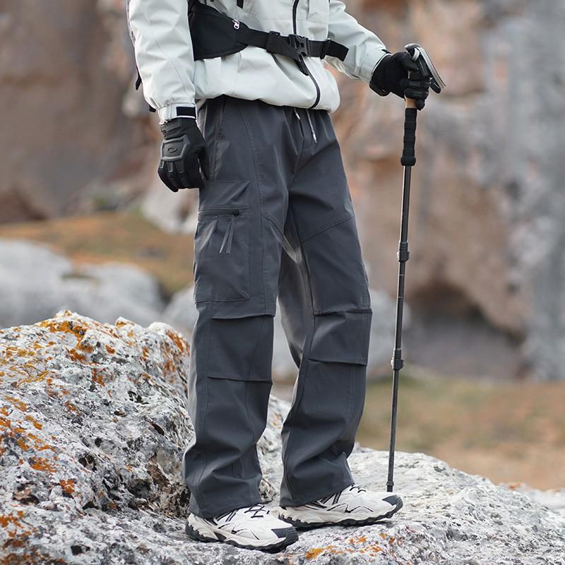 Mens Tactical Cargo Pants Fall Outdoor Hiking Workwear Straight Cut Quick Dry Multi Pocket Utility Trousers