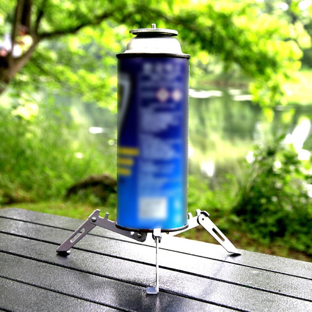 Stainless Steel Folding Triangular Stable Bracket Outdoor Camping Stove Gas Tank Support Portable Holder