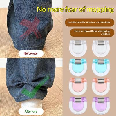 4/8/12Pcs Invisible Leg Shortening Clip,non-slip Pants Edge Clip,used For Anti-drag Pants Hem Fixing,Multifun Page Holder Clip