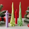 Merry Christmas Long Pole Candle Silicone Mold Santa Claus Aroma Candle Long Rod Mould Handmade Candle Making Supplies