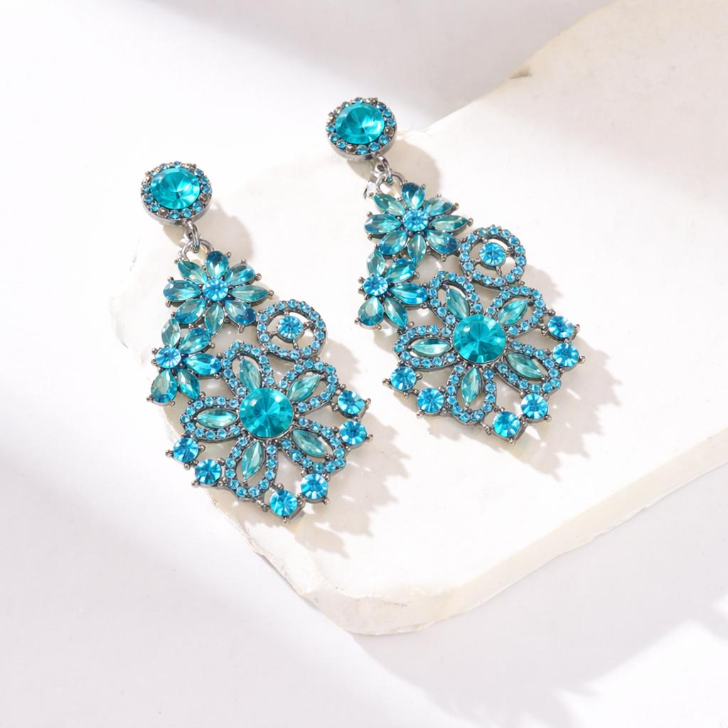 Orecchini a forma di diamante, alla moda, lusso leggero, di alta gamma, orecchini super coreani, orecchini per la sposa, orecchini per donna
