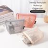 Transparent Lipstick Makeup Bag Mesh Sundries Storage Pouch Zipper Coin Purse  for Women Girls