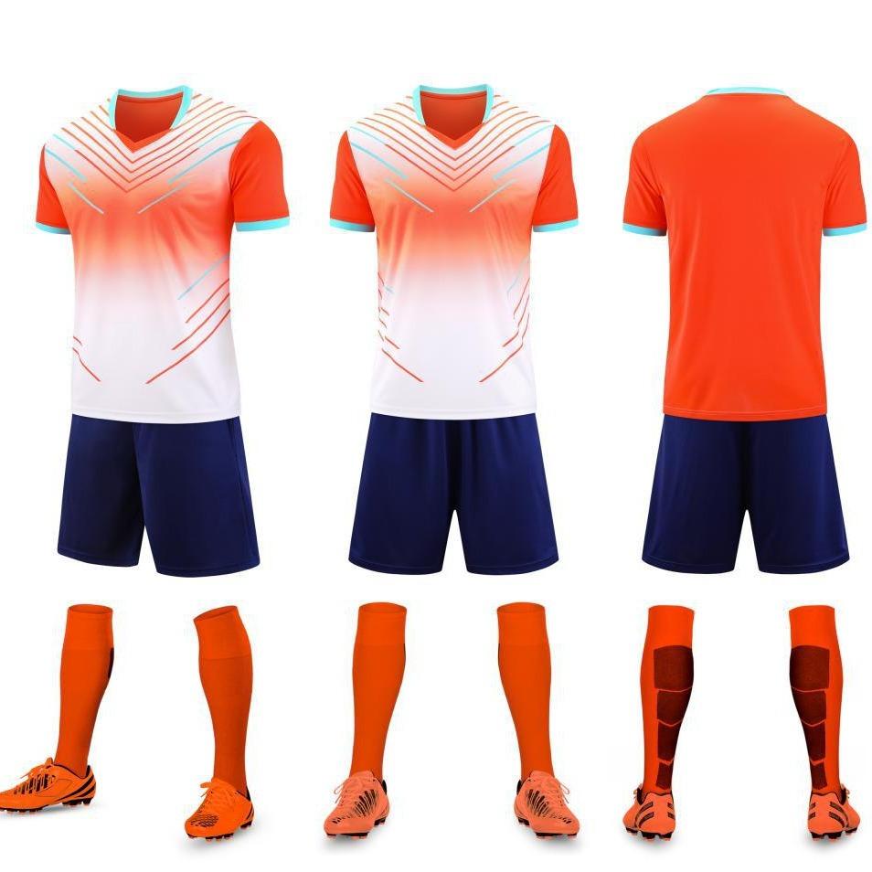 Summer New Short Sleeve Adult Children'S Team Competition Team Uniform Football Training Uniform Men'S And Women'S Set 6202