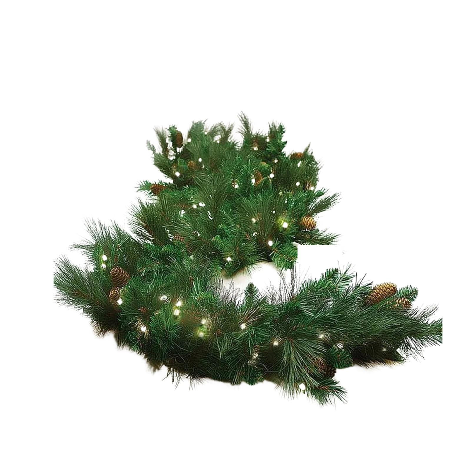 

Имитация зеленых растений, рождественских лоз, зелено-белые, рождественские декорации, подвесные аксессуары, дверные украшения, венки и лозы 1.8m