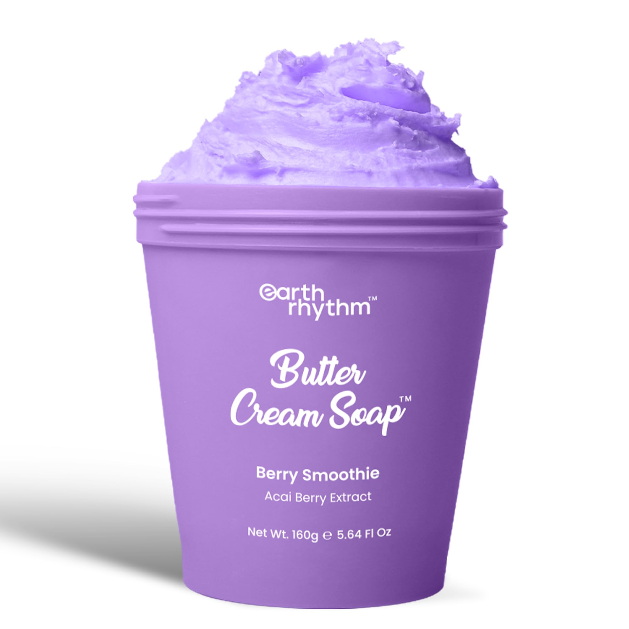 Earth Rhythm Butter Cream Soap, 48H Moisture, Gentle Cleanse, No Sulphates, No Phthalates - Berry Smoothie
