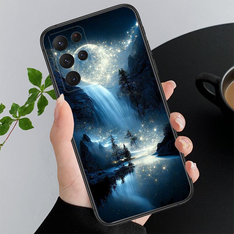 Nocny Motyl Leśny Drzewo Księżyc Etui na Telefon Dla Samsung A35 A55 A54 A15 A25 A05s A05 A22 A24 A52 A33 A34 M34 M14 M54 M23