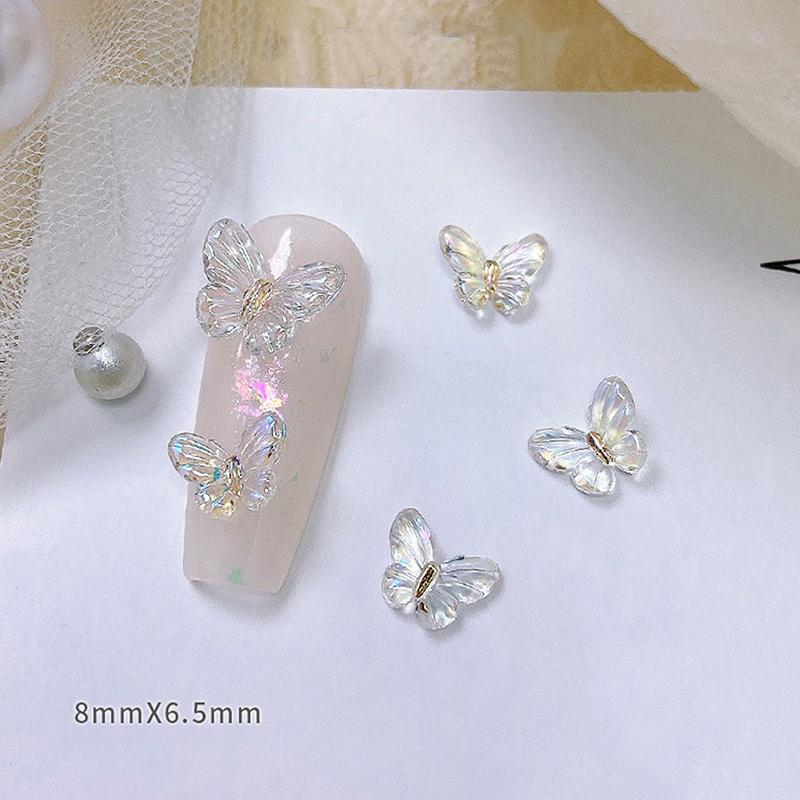 30Pcs 3D Aurora Colorful Butterfly Nail Art Charm Nail Art Decoration Diy Nail Jewelry For Nails Art Accessories