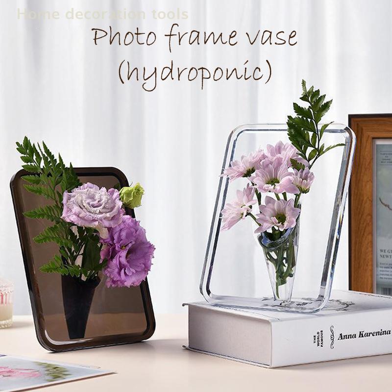 Ακρυλικό Φωτοκορνίζα Βάζο Μοντέρνα Τέχνη Φλοράλ Βάζο Λουλουδιών Επιτραπέζιος Κάτοχος Φυτών Για Γραφείο Σπίτι Δώρο Διακόσμηση Κεντρικού Στοιχείου Τραπεζιού Γάμου