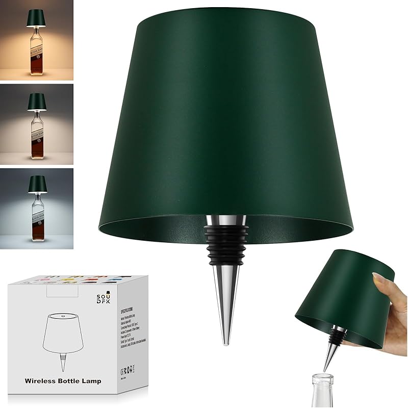 Wine Bottle Lamp, 2025 New 3 Color Rechargeable Wireless Bottle Lamp for Liquor Bottles with Touch Dimming for Parties, Restaurants & Home Decor