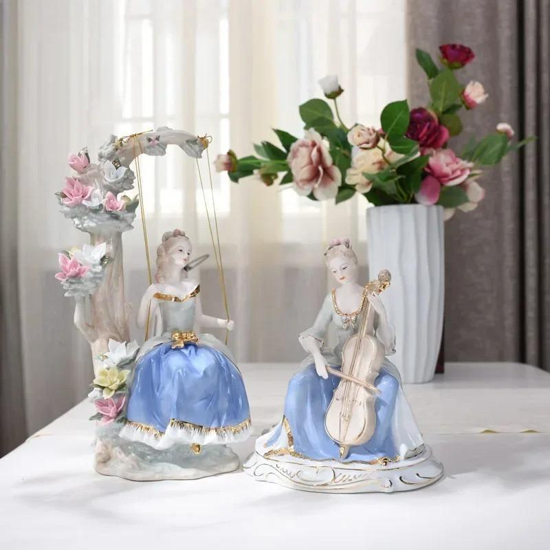 For Europäische Klassische Palast Maid Keramik Porträt Statue Schreibtisch Dekoration Exquisite Porzellan Figur Skulptur Vintage