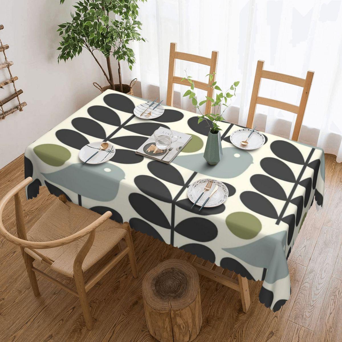 Jmg Household Supplies Unisex Bird Orla Kiely Abstract Design Rectangular Tablecloth Oilproof Table Cloth Scandinavian Table Cover