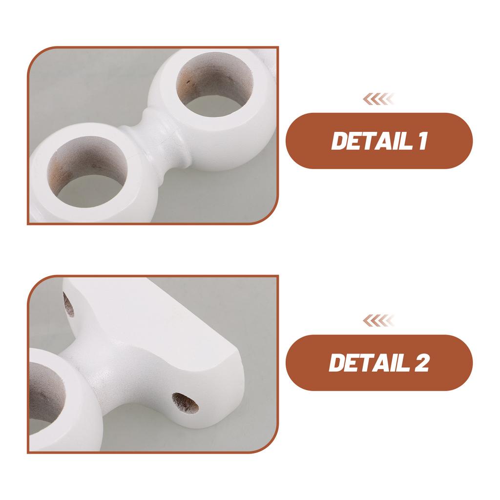 2Pcs Wood Curtain Rod Support Bracket Double Holder Wall Mounted Decorative Window Drapery Rod Holders Brackets for Heavy