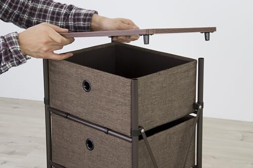 AZUMAYA Easy-Assembly Chest, Brown, 4 Drawers, LFS-702BR