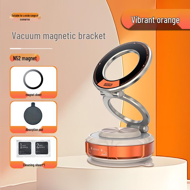 Portable Magnetic Car Phone Holder: Foldable Metal Rotating Mount for Navigation
