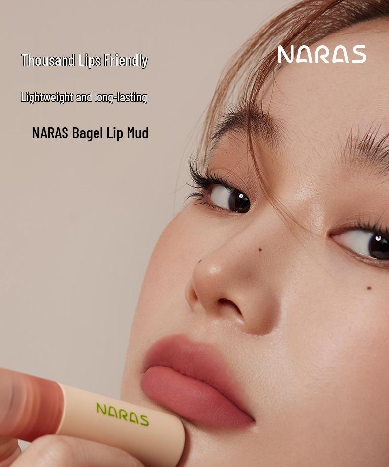 NARAS Bagel Lip Mud: Velvet Matte Lip Glaze for Students - Whitening Pure Desire, Niche Brand