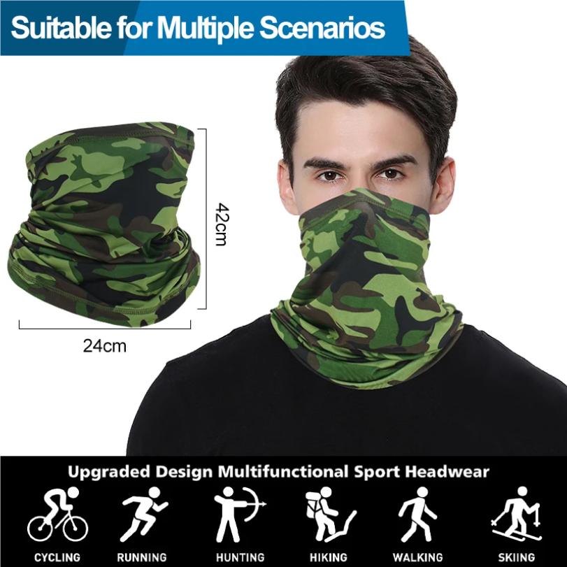 Cycling Face Mask Absorb Sweat Breathable Fishing Training Sport UV Face Scarf Neck Gaiter Summer Bicycle Face Bandana Head Band