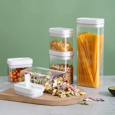 Barattolo Ermetico Plastica Trasparente Casa Cucina Grado Alimentare per Noci Avena Spezie Scatola Contenitore Cereali