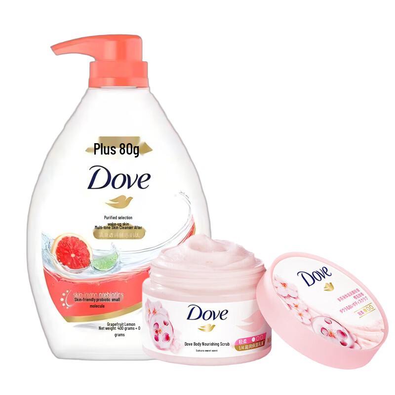 Dove Sakura Scent Shower Gel & Body Scrub Set