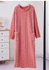 Women's Jacquard Coral Fleece Bathrobe - Thick, Long Sleeve, Plus Size Pajamas for Autumn/Winter.
