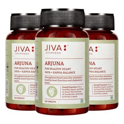 Jiva Arjuna Tabletleri 120 Tablet 3'lü Paket Ayurveda Kalp Sağlığı Desteği Kan Dolaşımı Artırıcı