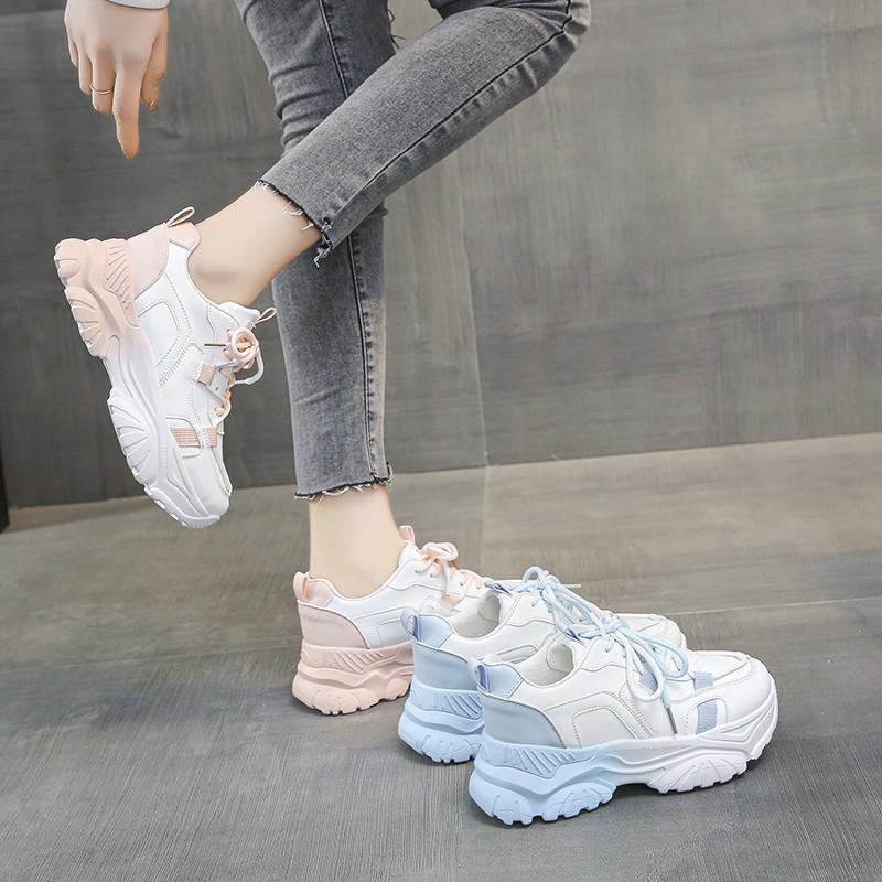 Spring and Autumn  Elegant and Comfortable Thick Soled Casual Women's Shoes Fashionable New Round Toe Sports Shoes