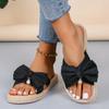 Fashion Women Slippers 2025 Summer New Fashion Bow Flat Shoes for Women Open Toed Casual Beach Flip Flop Female Zapatos De Mujer